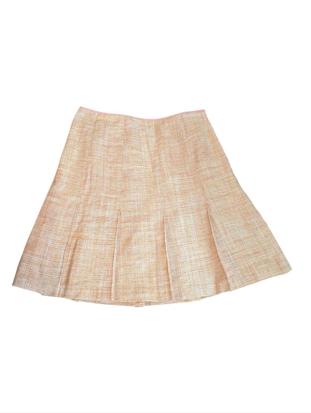 Pendleton 100% Silk Tweed A-Line Skirt Size 16 | Peach Pastel Lined - Picture 2 of 8